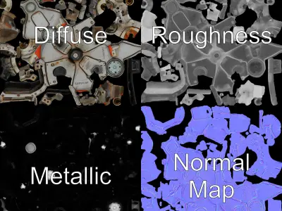 SciFi Spherical Drone Model Pack Low-poly 3D model