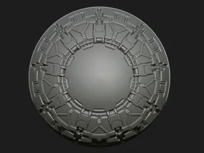 Sci-fi spaceship mechanical components high model 3D print model