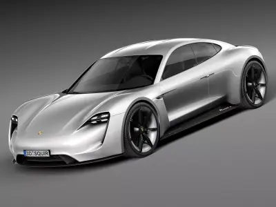  HQ LowPoly Porsche Mission E Concept 2015 Low-poly 3D model