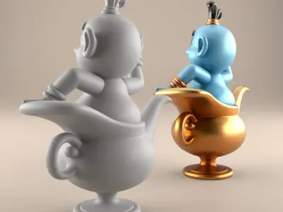 Fun Genie Lamp 3D STL File for Desk Decor Toys 4 3D print model