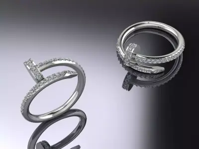 Jewelry Nail Gold Ring 3D print model