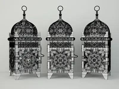 Moroccan Lantern Set 3D model