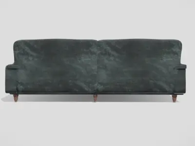 Classic style sofa fully upholstered in a petrolium grey  3D model