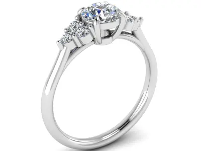 Round Engagement Ring 3D print model