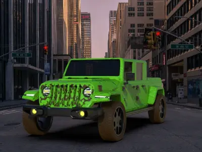 Jeep Wrangler Low-poly 3D model