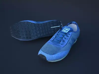 Sneakers pair of Low-poly 3D model