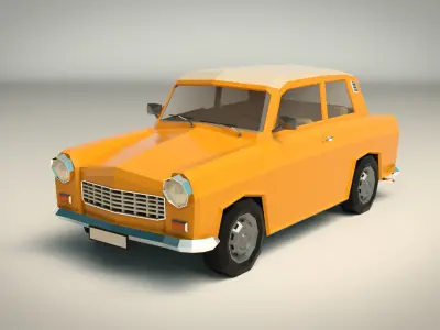 Low Poly Sedan Car 13 Low-poly 3D model