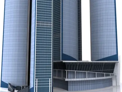 ETIHAD TOWER 3d Model  Low Poly Low-poly 3D model