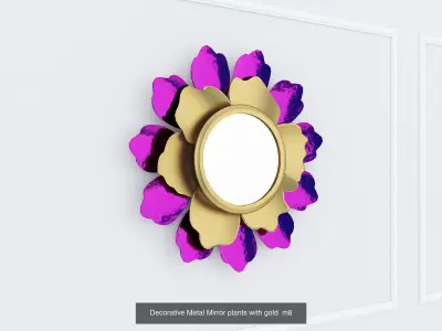  Decorative Metal stainless plants with gold G1 3D Model Collection