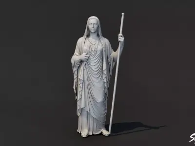 Hestia Statue Low-poly 3D model
