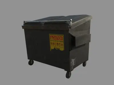 Multi Game Engine AAA Quality PBR Asset - Old Trash Dumpster Low-poly 3D model