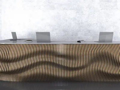 Parametric Wavy Wooden Furniture 12 -  CNC files for cutting 3D model