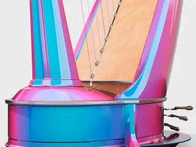Iridescent symphony Harp  3D model