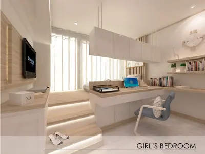 Kid Bedroom with Modern Japanese Interior Concept 3D model