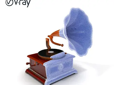 Vintage Gramophone D Model Pack Low-poly 3D model