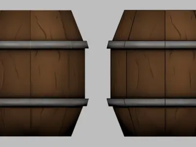 Wood Barrel Pack Free low-poly 3D model