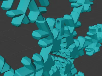 Snowflake Decor  Necklace  Pattern 3 3D print model