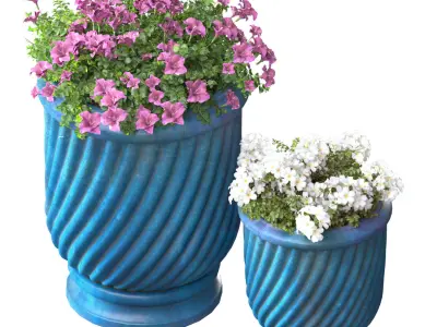 Flowers in modern interior decoration vase Plant Patio  3D model