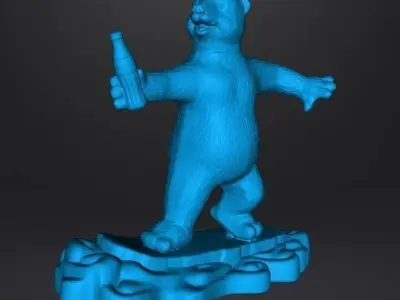 COCA COLA COKE YOUNG POLAR BEAR PROMOTIONAL FIGURE CHRISTMAS 90s 3D print model