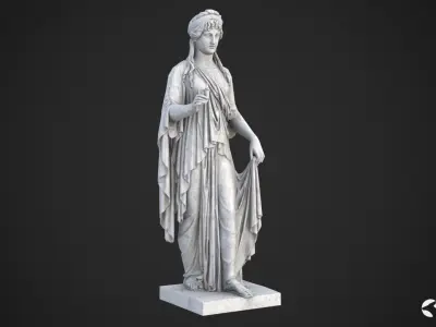 Hope Antique Statue - Old Granite Low-poly 3D model