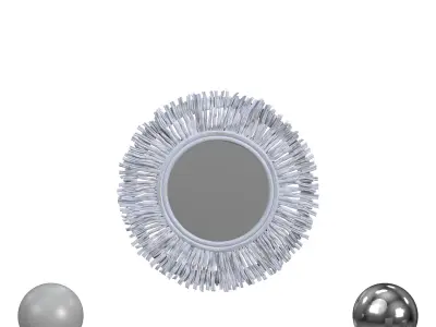 Hapsala And Rattan Mirror White Wash 3D model
