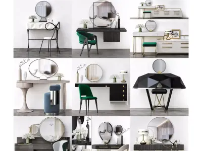 Toilet table collection 3d model Low-poly 3D model