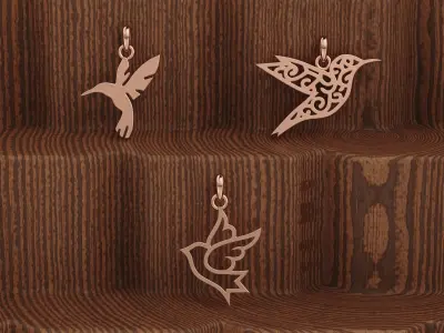 Bird Pendant Set01 3D print model