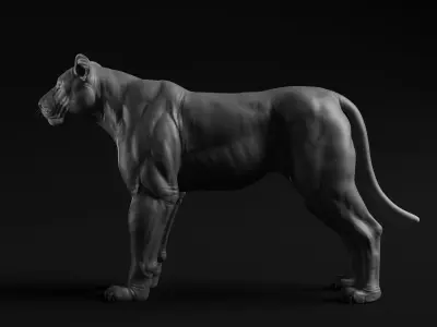 Lion - Highpoly Sculpture 3D model 3D model