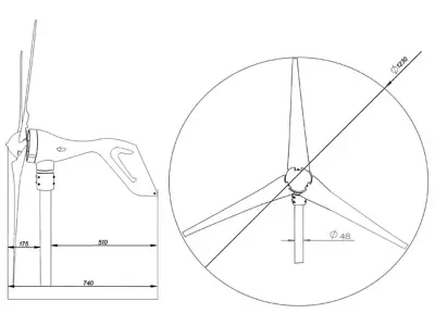 Wind turbine 3 and 5 Blades Wind Generator 3D model