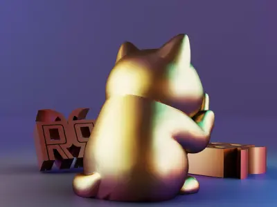 Serious cat middle finger 3D print model