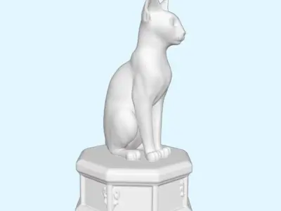 Majestic Siamese Cat Realistic Figurine for 3D Printing 3D print model