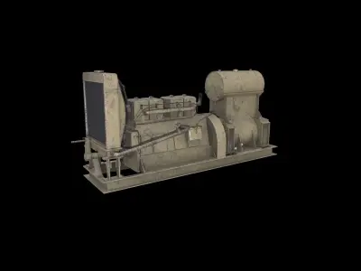 Genrator diesel engine Low-poly 3D model