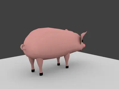 pig cartoon 3D model