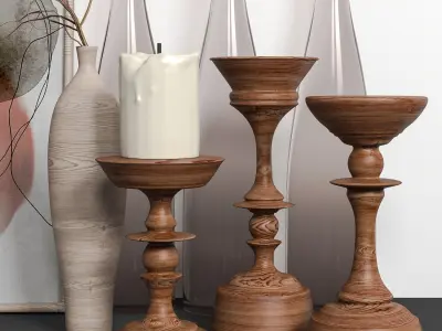 woody decor 01 3D model