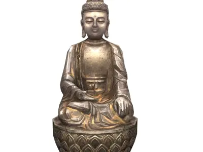 Buddha Stylized Zen Statue for mobile Low-poly 3D model