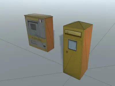 PBR Letterbox and Stampsautomat Free low-poly 3D model