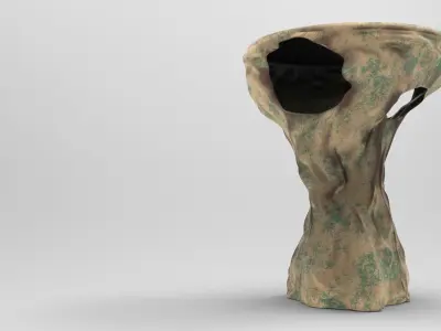 Tree Side Table Low-poly 3D model
