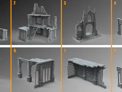 Gothic Ruins 3D Model Collection