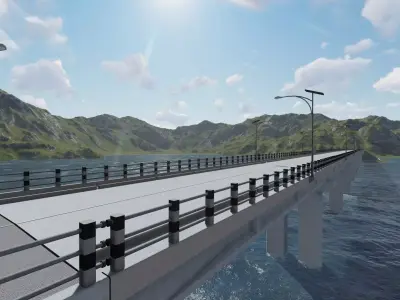 Bridge Concret Low-poly 3D model Low-poly 3D model