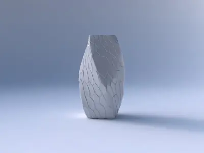 Vase twisted quadratic with organic cells 3D print model