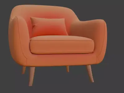 Retro Orange Armchair 3D model