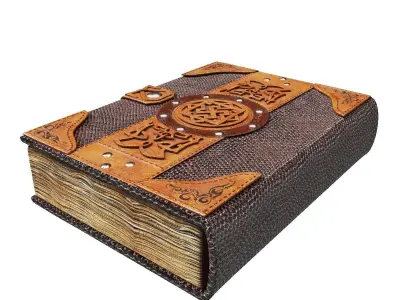 Old spell book Low-poly 3D model
