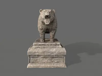 Bear Statue Low-poly 3D model