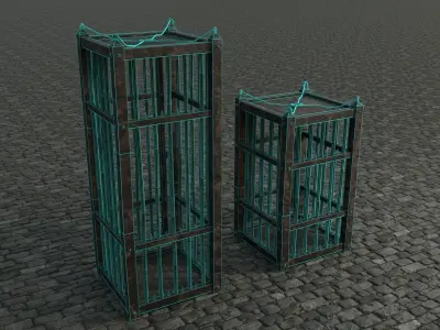 Medieval Cages 3 low-poly PBR  Low-poly 3D model