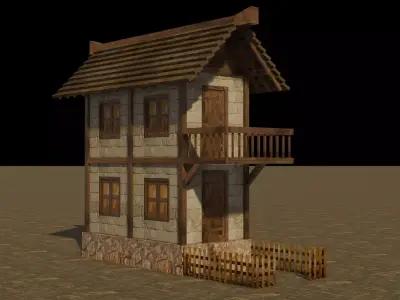 Medieval house 20 Free low-poly 3D model