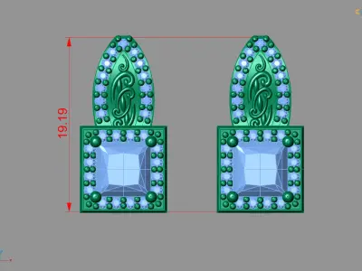 Women Earrings 3DM STL Womens Earring Renders 3D print models   3D print model buy