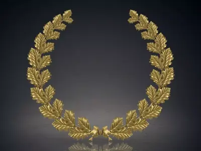 Wreath of oak leaves 3D print model