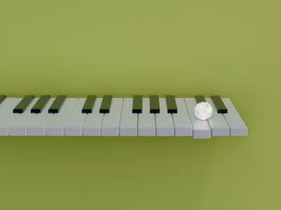 The ball rolls 3D model