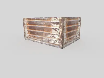 low poly metal crate Low-poly 3D model