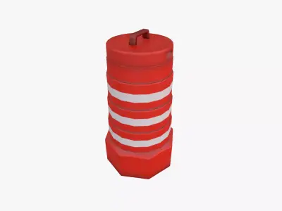 Barrier PBR traffic cone Low-poly 3D model